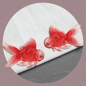 4 צבעים זוגות דגים רקמה כתמים על בגדים באיכות גבוהה מדבקה אפליקציות לתפור על Parches