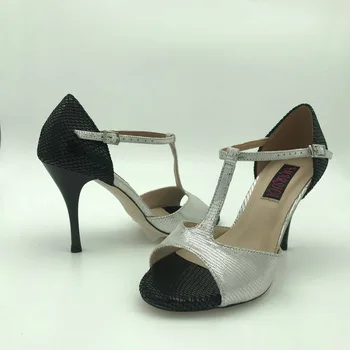 סקסית חדשה, ארגנטינה טנגו ריקוד נעלי חתונה נעלי מפלגה נעלי נשים נעלי פלמנקו עור outsole T62103SBSL עקב גבוהות
