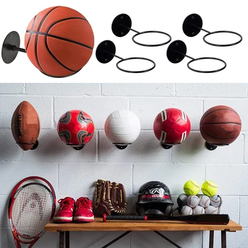 וול-הר הכדור מדפי ברזל כדורסל אחסון מחזיק תצוגת כדורגל רוגבי תלוי לעמוד לחיסכון במקום על עיצוב הבית
