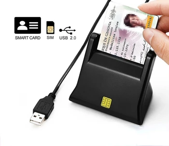 USB קורא כרטיס חכם עבור בנק כרטיס IC/ID EMV card Reader עבור Windows 8 10 USB-CCID ISO 7816 אלקטרוני Dni הקורא ספרד תעודת הזהות