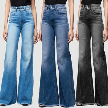 נשים ג 'ינס סלים וסלים התלקח מכנסי ג' ינס מכנסיים נשים