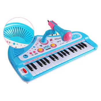 37 מפתחות אלקטרוניים מקלדת פסנתר עם מיקרופון ילדים נגינה לילדים צעצועים לילדים צעצועים חינוכיים משחקי למידה