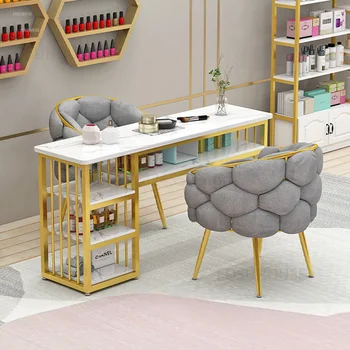 פשוט מניקור כפול של חנות ציפורניים מניקור שולחן סלון ריהוט יפני אופנה ציפורניים שולחן כיסא להגדיר הביתה איפור שולחנות