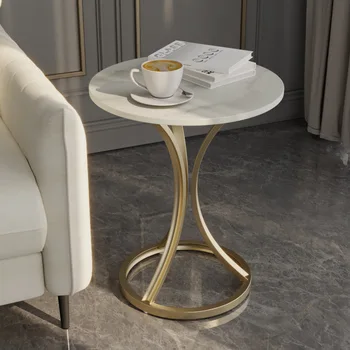 פשוט מתכת דק המותניים צורה, קטן, שולחן עגול, מיטה Sideboard, יצירתי שולחן קפה קטן, אבן, שולחן צד קטן