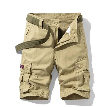 חדש המכנסיים הגברים לאביב קיץ מכנסי כותנה ברמודה הסוואה ג ' ינס מקרית רב-כיס מכנסיים בגדי גברים מטען קצר