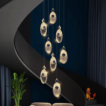 Led אמנות נברשת תליון מנורה אור עיצוב חדר נורדי בבית האוכל המקורה קריסטל תלוי על חיים חג מולד קישוט הטבעת