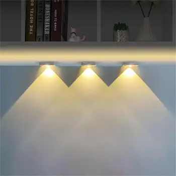 מיני ארון אור חיישן תנועה נטענת USB אלחוטי תאורה בחדר השינה ארון בגדים יין ארון מנורה צבע RGB LED מנורת הלילה