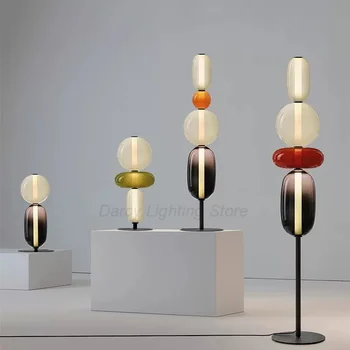 נורדי זכוכית צבעונית מנורת רצפה קישוט סלון עומדת מנורת Led שולחן אור השינה ללמוד עיצוב חדר