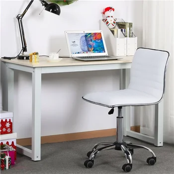 חיוך מארט מודרני מתכוונן גידם דמוי עור המסתובב הכיסא במשרד, לבן המשחקים הכיסא