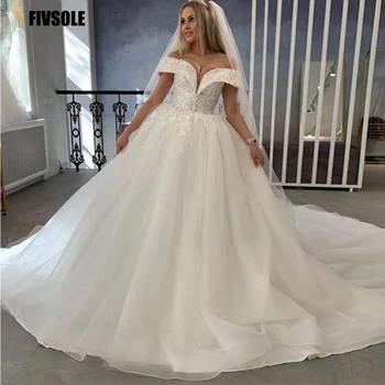 Fivsole אופנה חדשה 2022 אפליקציות שמלות כלה את הכתף האירופי נשים שמלות כלה נישואין ללבוש Vestido De Noiva