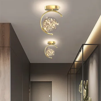אור תקרת LED מקורה שחור-זהב מנורת תקרה עבור הסלון חדר השינה מעבר מסדרון המרפסת תאורה אור עיצוב הבית גופי