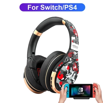 אלחוטית Bluetooth אוזניות עם מיקרופון, PS4 PS5 נינטנדו להחליף משדר גיימר אוזניות המשחקים PC קסדה עם מתאם Aux