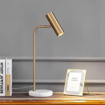 נורדי LED מנורות שולחן מינימליסטי Rotatable משיש שחור זהב השולחן האור בחדר השינה ללמוד חדרי מגורים קישוט תאורה