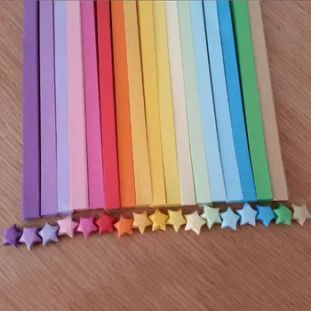 80pcs/הרבה אוריגמי כוכב המזל רצועות נייר נייר מלאכה המבקשים חומר כוכב צבעוני קווילינג נייר נייר מעוצב 18 צבעים