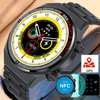 שעון חכם גברים פלדה בנד שעון לגברים Smartwatch Bluetooth שיחה לגעת כושר צמיד שעון עסקים חדשים עבור OPPO A33 iPhone