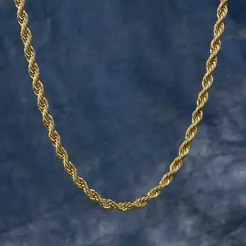 DNSCHIC חבל שרשרת שרשרת זהב שרשרת של סינגאפוראין ונציאני שרשרת לגברים ונשים 3מ 