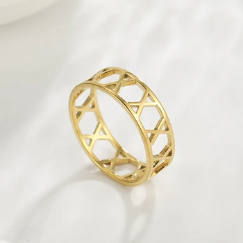 Skyrim חלול X צלב טבעת נירוסטה האופנה המדהימה רוז זהב צבע אירוסין טבעות נישואין תכשיטים, מתנות יום נישואים