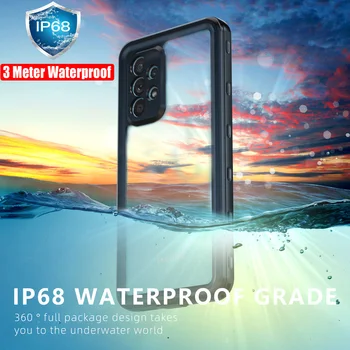 Ip68 3 מטר עמוק מקרה עמיד למים עבור Samsung Galaxy A53 A33 A12 A13 A52 A42 A32 A51 A72 צלילה שחייה חיצונית ספורט אנטי-סתיו