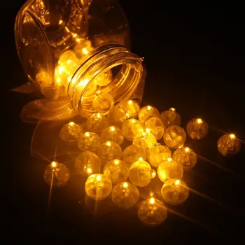 50/100Pcs טמבלר קטן סיבוב כדור אור בלון פלאש LED מאירות מנורות אור פנס לחתונה מסיבת יום הולדת קישוט