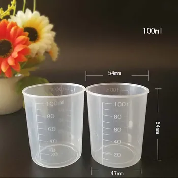 כלים כוס מדידה פלסטיק שקוף בקנה מידה 10pcs הביתה מקורה מטבחים מעבדות קל משקל, נוח