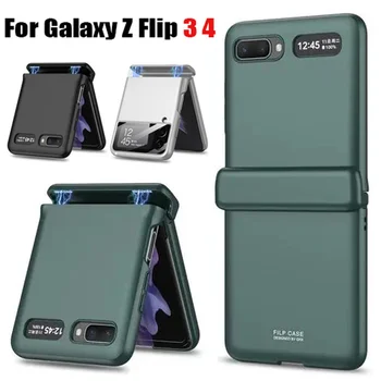 מלא התיק כיסוי עבור Samsung Galaxy Z Flip 3 4 מגנטי מקרה טלפון ציר קיפול הגנה כיסוי לגלקסי Z Flip3 Flip4 5G