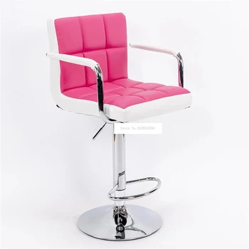 סגנון אירופאי הרמה סיבוב כיסא בר מסתובב גובה עור PU גבוה/נמוך בר מונה כיסא עם משענת גבוהה מתכווננת