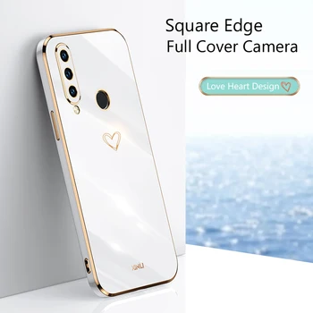 המראה אוהב את הלב מרובע ציפוי מקרה טלפון עבור Huawei P30 לייט עמ ' 30 P20 P40 Lite Pro Plus P חכם 2019 Psmart Z פלוס 2018 כיסוי