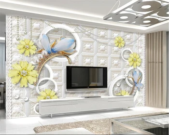 Beibehang טפט מותאם אישית סחלבים תיק עור תכשיטים הטלוויזיה רקע ציור קיר הסלון, חדר השינה קישוט קיר טפט 3d