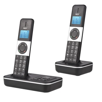 D1002 טם-D 2-מכשיר טלפון אלחוטי עם משיבון שיחה מזוהה/שיחה ממתינה 1.6 אינץ LCD תמיכה-16 שפות