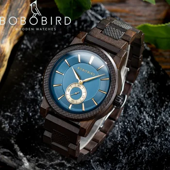 2023 חדש BOBOBIRD מעץ לצפות העליון אופנה מזדמן שעון קוורץ שעון היד חרוט סמל מותאם אישית בנאדם שעונים מתנה נהדרת תיבת עץ