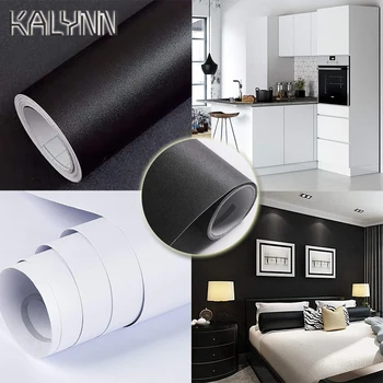קלאסי שחור לבן דביק טפט לסלון ארונות המטבח משטחי לקשט במדבקות DIY PVC קשר נייר