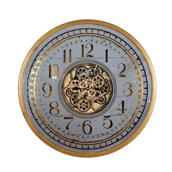 האמריקאי רטרו מתכת ציוד שעוני קיר בציר יצירתי שקט שעון קיר בעיצוב מודרני גדול גודל קיר שעון מנגנון הסלון