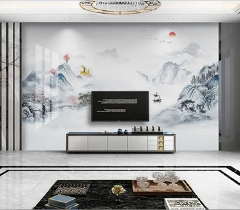 יפה מינימליסטי 3d חדש בסגנון סיני השיש אמנותי תפיסה נוף חדר שינה סלון רקע תמונת קיר