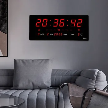 גדול מסך דיגיטלי חכם תמידי לוח השנה הסלון אלקטרוני שעון קיר שעון אלקטרוני ביתי השעון