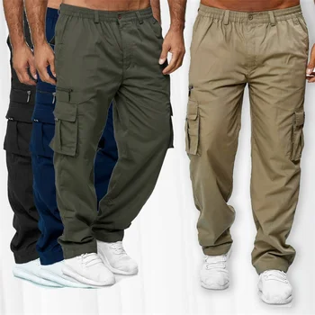 גברים מזדמנים מכנסיים צבאיים ספורט ריצה האיש מכנסיים רופפים רב בכיס המכנסיים אימון חדר כושר מכנסיים היפ פופ אצן מכנסיים, בגדי גברים