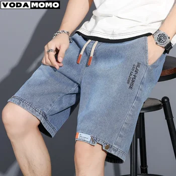 y2k Mens חופשי באגי ג 'ינס קצר גברים ג' ינס אופנה אופנת רחוב היפ הופ זמן Capri המכנסיים בכיס זכר מכנסיים cortos