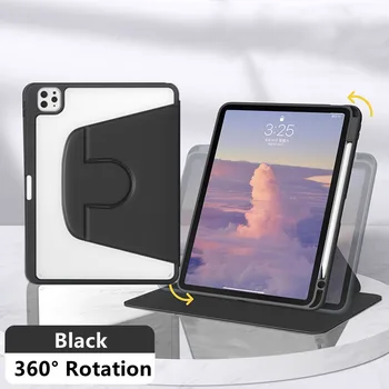360° 720° סיבוב הלוח Case עבור iPad 10 2022 כיסוי עור PU ברור מחשב פגז עבור iPad ה-10 הדור 2022 מקרה עיפרון בעל