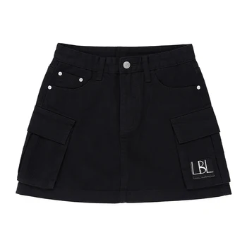 LBL נשים ג ' ינס חצאית 2023 קיץ חדש רטרו מגוונים נשי חצאית קצרה אופנה חצאית מיני שחורה מגמה מקרית חצאית מכנסיים חצאיות