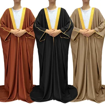 איכות גבוהה סאטן האסלאמית המוסלמים דובאי גברים Bisht Abaya עיד הערבי Thobe הסעודית גברים החלוק רווקים Jubba השמלה במזרח התיכון גלימה