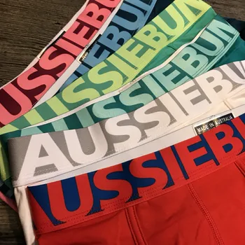 Aussiebum שוליים רחבים, צבע ממתקים של גברים תחתונים פינה ארבע מתאגרף תחתונים לנשימה בסיבים אלסטיים