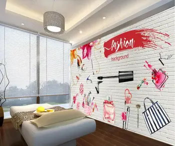 צילום 3d טפט מותאם אישית ציור יופי קוריאני רקמה איפור חנות הפוסטר עיצוב חדר השינה טפט על קירות 3d בסלון