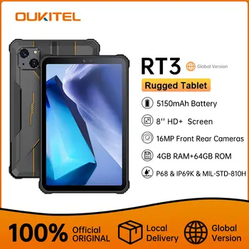 Oukitel RT3 מיני מחוספס טאבלט 8 אינץ ' HD+ 5150 mAh 4GB+64GB אנדרואיד 12 Mtk Helio P22 16MP מצלמה Pad