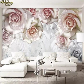 beibehang תמונה מותאמת אישית קיר נייר ציור פרח רקע ציורי קיר טפט עבור הסלון 3D נייר קיר לקישוט הבית