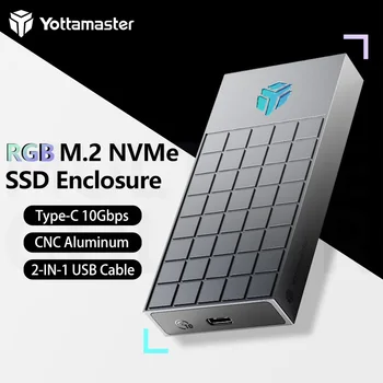 Yottamaster RGB M. 2 M2 NVMe SSD המתחם USB3.1 GEN2 Type-C קלט 10Gbps שיעור התמיכה UASP עבור Mac OS Windows טלוויזיה PS4