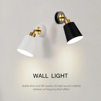 מודרניים מנורות קיר המיטה קיר אור זהב שחור נורדי מנורות קיר בסלון במסדרון חדר השינה מנורת לילה קריאת גופי תאורה