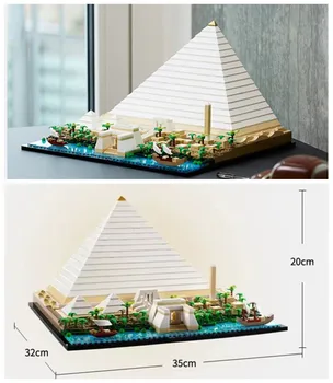 אדריכלות הפירמידה הגדולה של גיזה אבני הבניין המפורסם בעולם עיר Street View לבנים צעצועים לילדים השנה יום הולדת