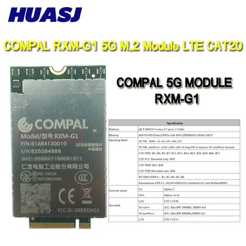 Huasj RXM-G1 5G מ. 2 מודול QCT SDX55-Cortex-A7 של עד 1.5 GHz LTE CAT 20 PCIe M. 2 מפתח B עבור IPV6 IPV4