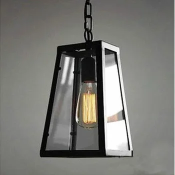 בסגנון אמריקאי כפרי ברזל אמנות זכוכית תיבת תיבת אור רטרו נברשת קפה מסעדה בר אישית יצירתית נברשת