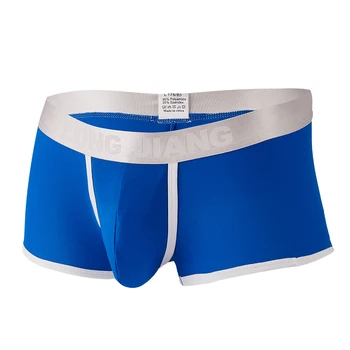 גברים של מתאגרף תחתונים לנשימה פתח מותן נמוכה רך Boxershorts תחתוני כותנה 3D כיס מכנסיים קצרים זכר תחתוני בוקסר