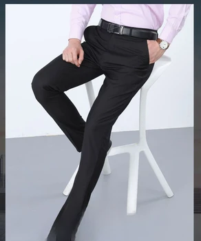 2023 חדש לגברים חליפה מכנסיים למתוח רזה עסקים במשרד רשמי אלסטי המותניים קלאסי קוריאנית גריי מזדמנים מכנסיים בתוספת גודל A117